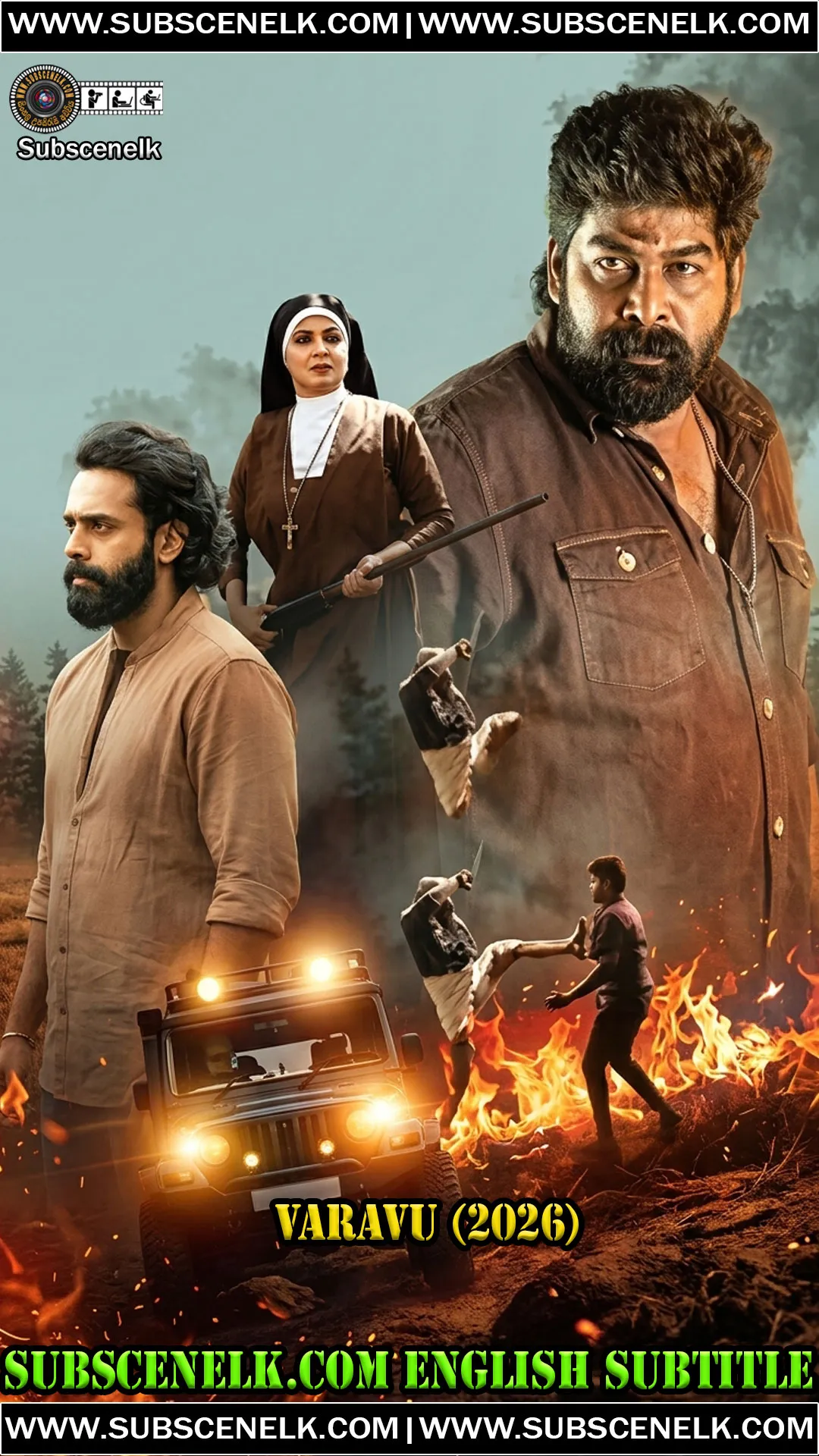 Varavu 2026 English Subtitle, Joju George, Arjun Ashokan, Murali Gopy, Malayalam action thriller, ZEE5, Shaji Kailas,Varavu 2026, Varavu Malayalam movie, Joju George, Arjun Ashokan, Murali Gopy, Vani Viswanath, Baiju Santhosh, Baburaj, Saniya Iyappan, Shaji Kailas director, A K Sajan writer, ZEE5 Malayalam film, Varavu review, Varavu plot, Varavu cast, Varavu runtime, Varavu OTT, Malayalam action thriller, Kerala high ranges film, planter rivalry film, revenge thriller Malayalam, Joju George performance, Shaji Kailas mass actioner, Sam CS music, S Saravanan cinematography, Shameer Muhammed editing, seven stunt directors, Stunt Silva, Kalai Kingson, Phoenix Prabu, Varavu IMDb 5.4, Indian Express 2/5, Cinema Express 1.5/5, Varavu box office, 12.28 crore, opening day 1.55 crore Kerala, 4.35 crore worldwide, 200 screens, Varavu English subtitle, fan-made subtitles, Varavu translation, Varavu review 2026, Varavu critics, Varavu audience score, Varavu streaming, Varavu release date, July 16 2026, September 11 2026 OTT, ZEE5 India, Olga Productions, Naisy Reji producer, outdated treatment criticism, formulaic storytelling, mass actioner Malayalam.